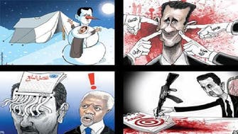 الكاريكاتير يطارد بشار الأسد بأكثر من 3000 لوحة ساخرة