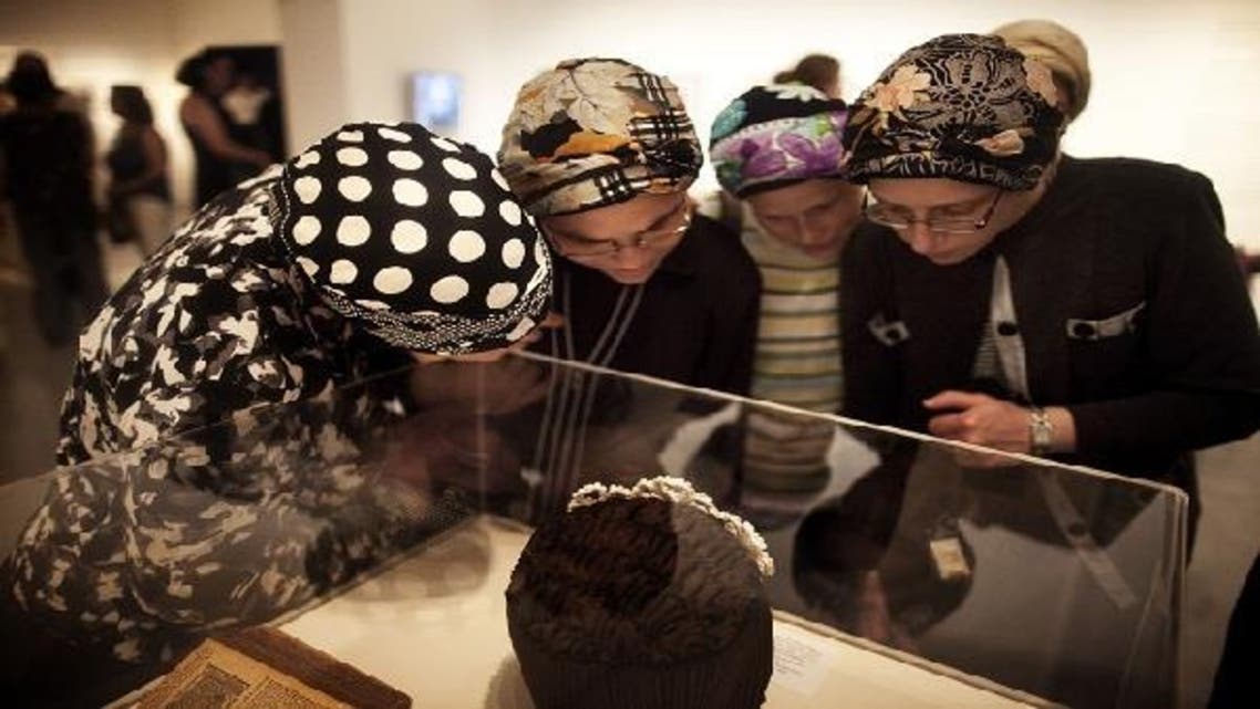 The display includes the reconstructed tomb and sarcophagus of one of antiquity’s most notable and despised figures, curators say. (AFP)