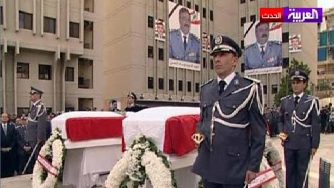 مقتول جنرل وسام الحسن کے جنازے میں ہزاروں افراد کی شرکت
