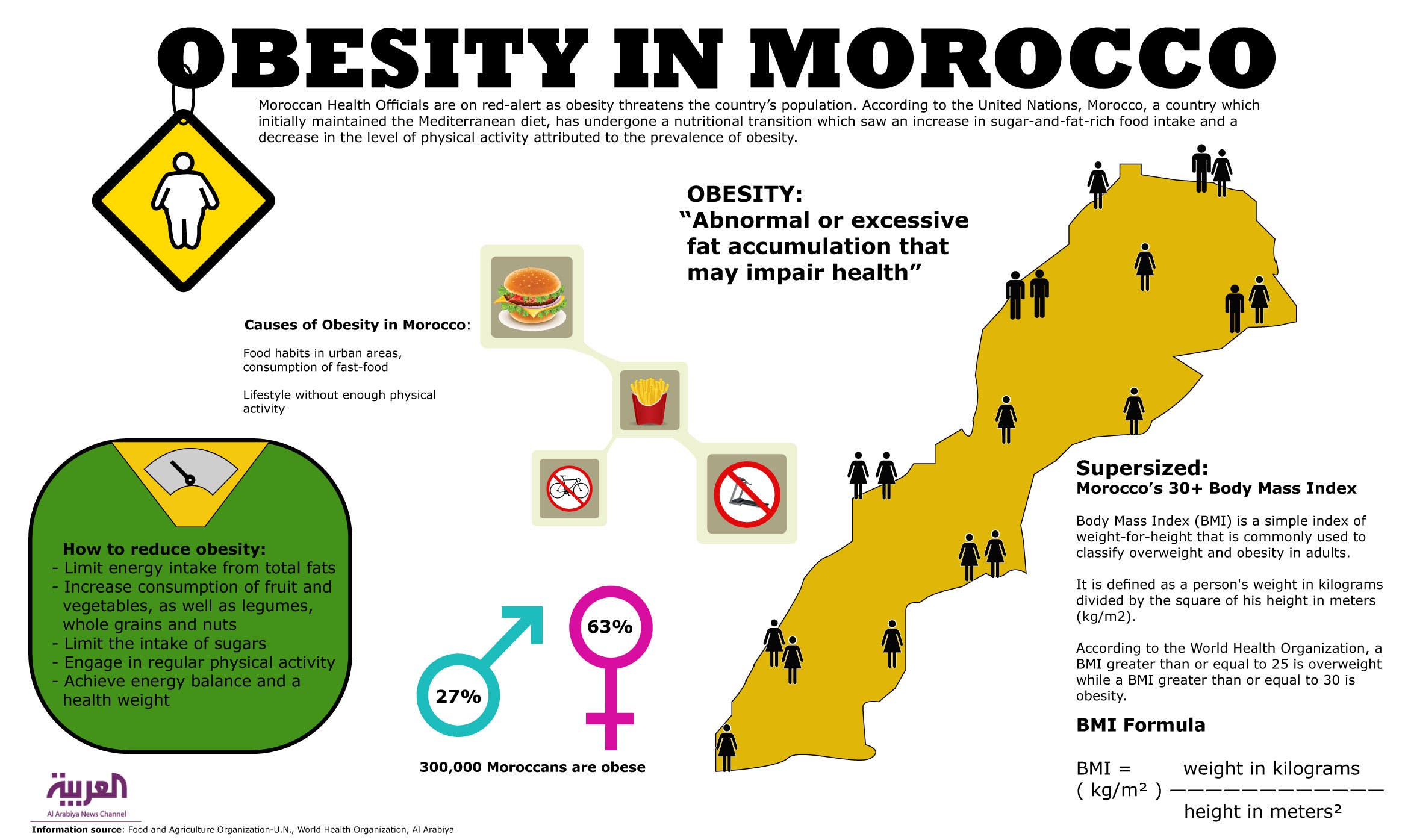 Info-graphic: Obesity in Morocco (Design by Farwa Rizwan/ Al Arabiya English)