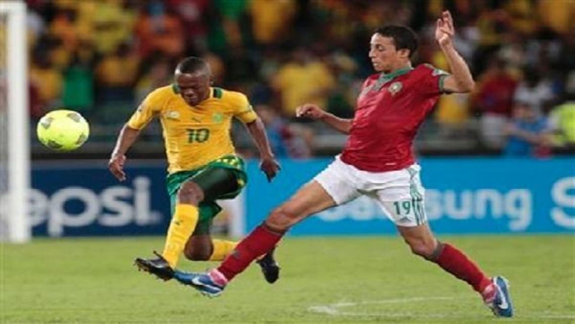 South Africa draws with Morocco 2-2 on Sunday and advances to the quarterfinals of the African Cup of Nations after finishing top of Group A. (AFP)