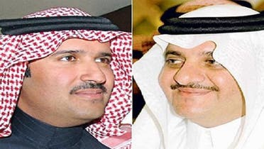 مدینہ منورہ کے نئے گورنر شہزادہ فیصل بن سلمان (بائیں) اور مشرقی صوبہ کے نئے گورنر سعود بن نایف