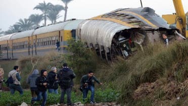 The train carrying conscripts from south Egypt to Cairo derailed in the Giza neighbourhood of Badrasheen, state media reported. (AFP)