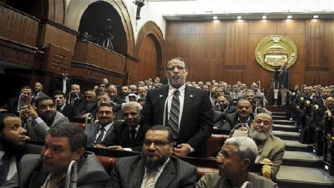 Essam el-Erian speaks during a session at the Shura Council building in Cairo (Courtesy: AP)