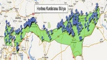 جرمنی میں قائم ایک ادارے نے خودمختار شامی کردستان کا نقشہ جاری کیا ہے۔