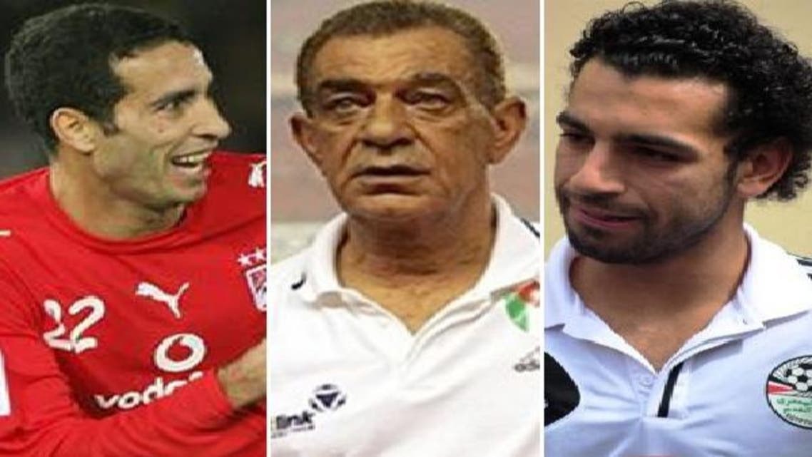 (من اليمين) محمد صلاح والراحل الجوهري وأبوتريكة