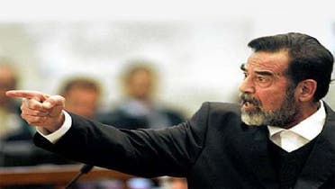 صدام حسين أثناء محاكمته