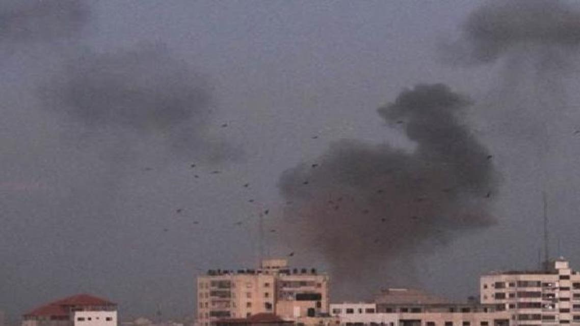 غزہ میں پولیس کمانڈ ہیدکوارٹرز پر اسرائیلی بمباری