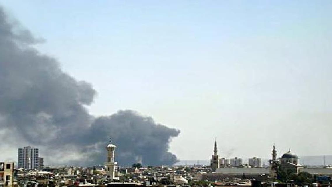 دخان جراء انفجار سابق في دمشق