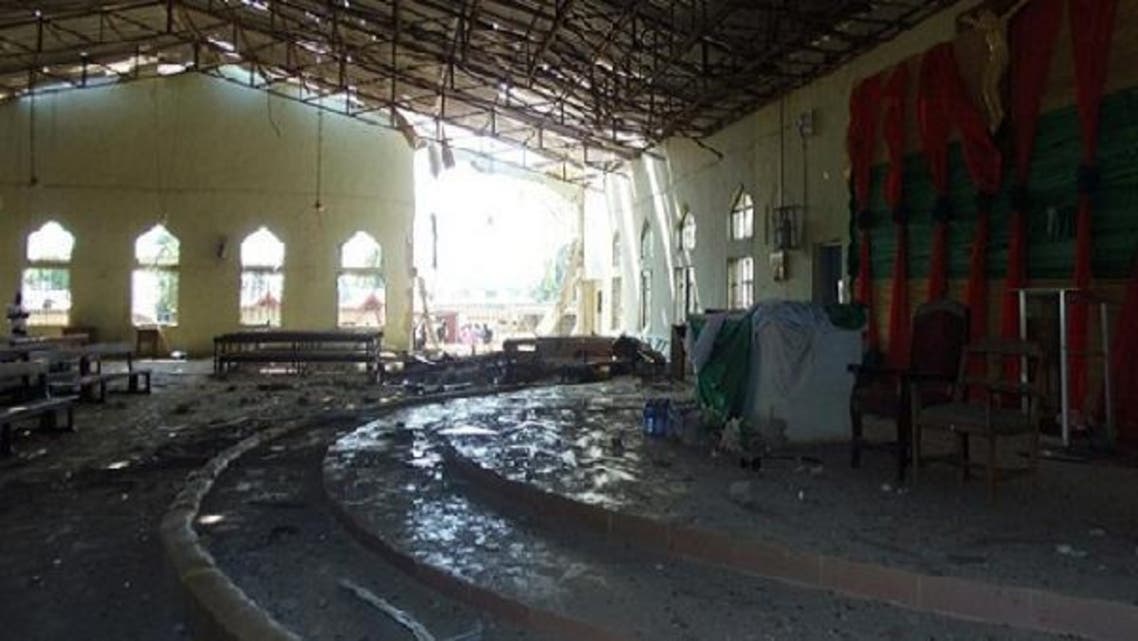 A view of the inside of a church in Kaduna, which was targeted by a suicide attacker who detonated a car filled with explosives, in Kaduna, Nigeria. (AFP)