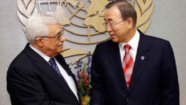 فلسطینی صدر محمودعباس اقوام متحدہ کے سیکرٹری جنرل محمود عباس کے ساتھ۔