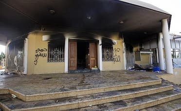 A burnt building at the U.S. consulate compound in the eastern Libyan city of Benghazi on September 13, 2012 following an attack late on September 11 in which the US ambassador to Libya and three other US nationals were killed.(AFP)