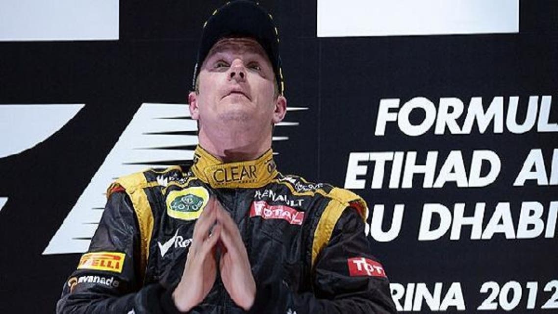Finland’s Kimi Raikkonen won Abu Dhabi Formula One Grand Prix for 2012. (AFP)