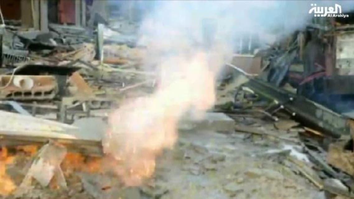 In a video uploaded on the web of shelling that took place in Duma, traces chemical weapons existance was shown on camera (Al Arabiya).