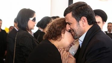 Ahmadinejad came under heavy criticism after a picture on Friday showed him embracing a woman at the funeral of Venezuelan President Hugo Chavez. (Al Arabiya.net file)