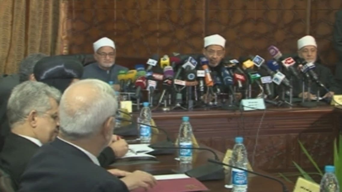 The meeting at Al-Azhar University and mosque brought together members of the Muslim Brotherhood - with the president’s most vocal opponents. (Al Arabiya)