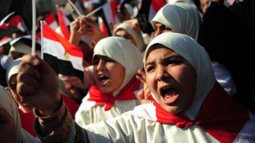 Egyptian women protesting in Tahrir Square in February. (AFP)