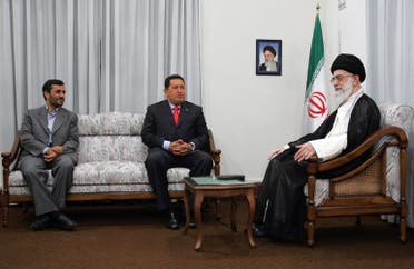 ملاقات چاوز با رهبر ایران با حضور احمدی نژاد