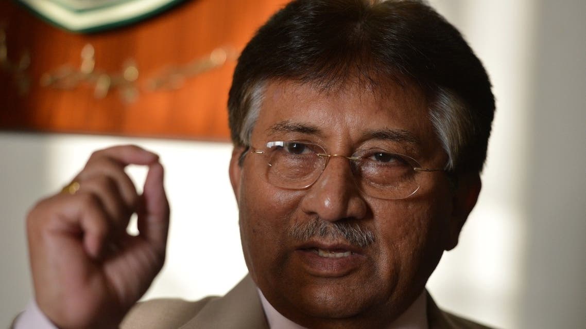 Pakistan's former military ruler Pervez Musharraf speaks during an interview with AFP at his residence in the Gulf emirate of Dubai on March 22, 2013. (AFP)