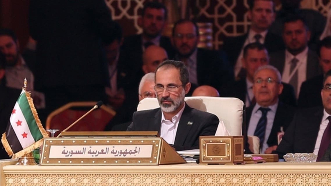 معاذ الخطيب في القمة العربية في الدوحة