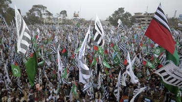 Hundreds of supporters of different religious and political parties take part in an anti-U.S. and Indian rally organized by the Difa-e-Pakistan Council in Rawalpindi, Pakistan. (Reuters)
