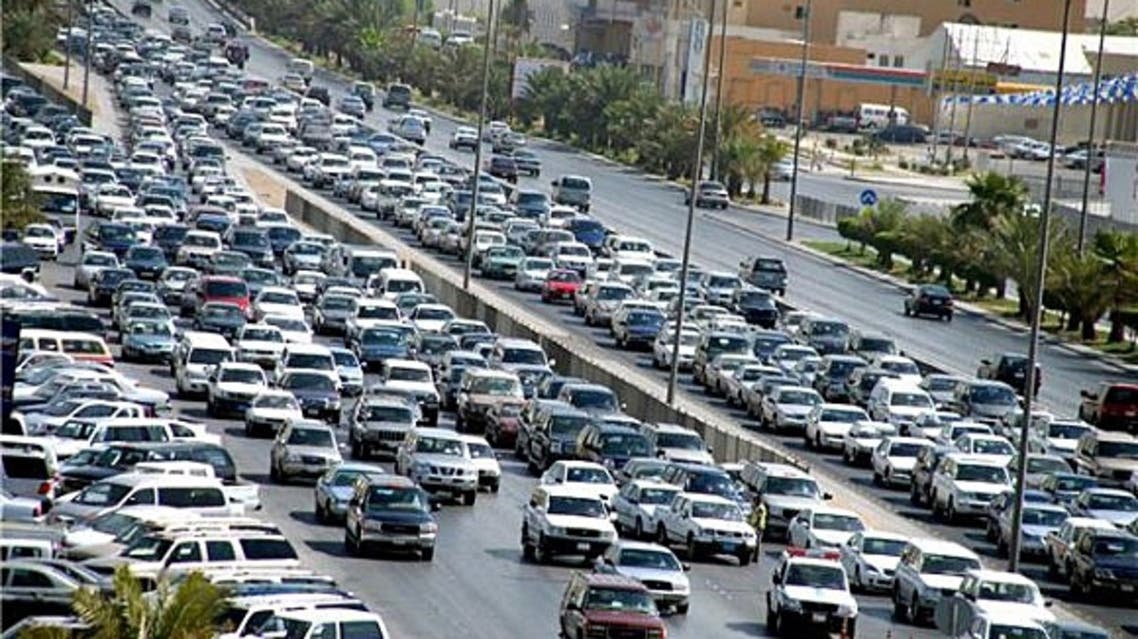 زحمة في أحد شوارع مدينة الرياض