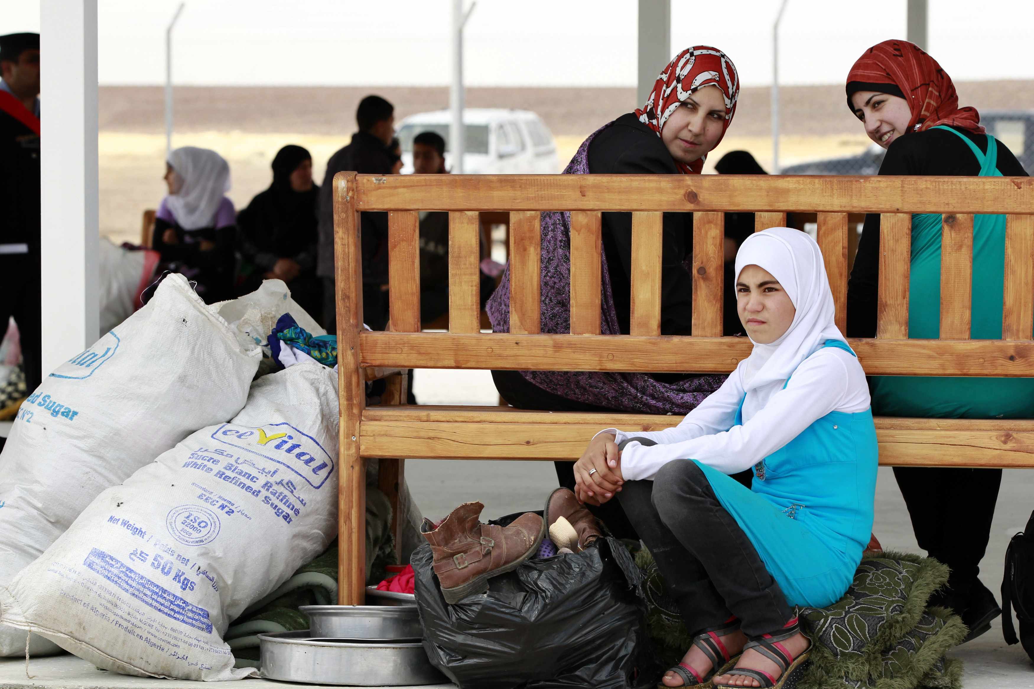 Syrian refugees at UAE-funded camp in Jordan (April 10, 2013)