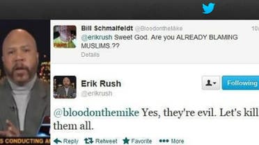 Erik Rush, a regular on Fox News, called for all Muslims to be killed in a "sarcastic" Twitter post. (Twitter)