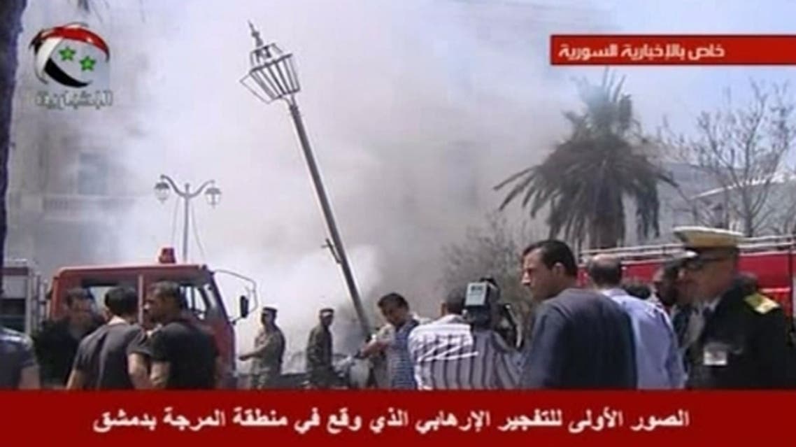 انفجار بالقرب من وزارة الداخلية في ساحة المرجة بدمشق