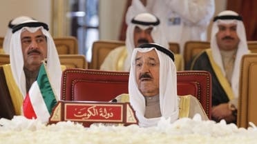 Emir of Kuwait Sheikh Sabah Al Ahmad (front) attends the closing session of the GCC summit, in Sakhir Airport, south of Manama, Dec. 25, 2012. (photo by REUTERS