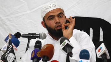 Saif Eddine Erais, the spokesman for Tunisia's hardline Salafist group Ansar al-Sharia, speaks during a news conference at the Errahma mosque in Tunis, May 16, 2013. (Reuters)