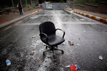 A chair is seen on a road leading to Taksim Square where police and anti-government protesters clashed in central Istanbul June 2, 2013. (Reuters)