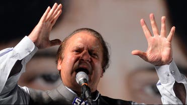 In this file picture taken on on May 7, 2013, former Pakistani Prime Minister Nawaz Sharif addresses his supporters during an election campaign meeting AFP