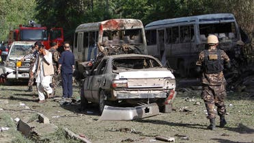 A bomb exploded on Tuesday near minibuses taking Supreme Court staff home in the Afghan capital AFP