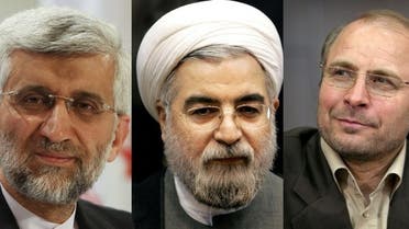 Three of the candidates for Iran's elections described as frontrunners: From left, Saeed Jalili, Hassan Rouhani and Mohammad Bagher Ghalibaf. (Photo courtesy: IB Times)