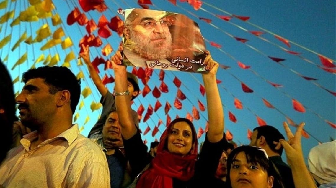 Celebrations in Vanak Square, northern Tehran, following Hassan Rowhani's victory. Photo: AFP
