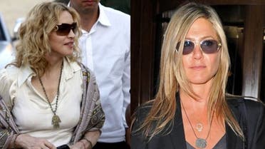Jennifer Aniston and Madonna are just some of the stars that have been spotted wearing necklaces and bracelets with the “hamsa,” a hand-shaped amulet with an “evil eye” symbol. (Photo courtesy: WENN.com and FilmMagic)