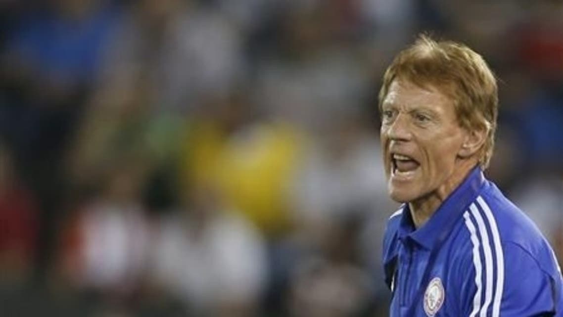 Lebanon's head coach Theo Bucker of Germany reacts during their 2014 World Cup qualifying soccer match against Qatar in Doha, November 14, 2012. (File photo: Reuters)
