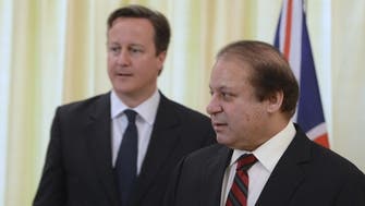 Pakistan tells Cameron it backs Afghan peace efforts 