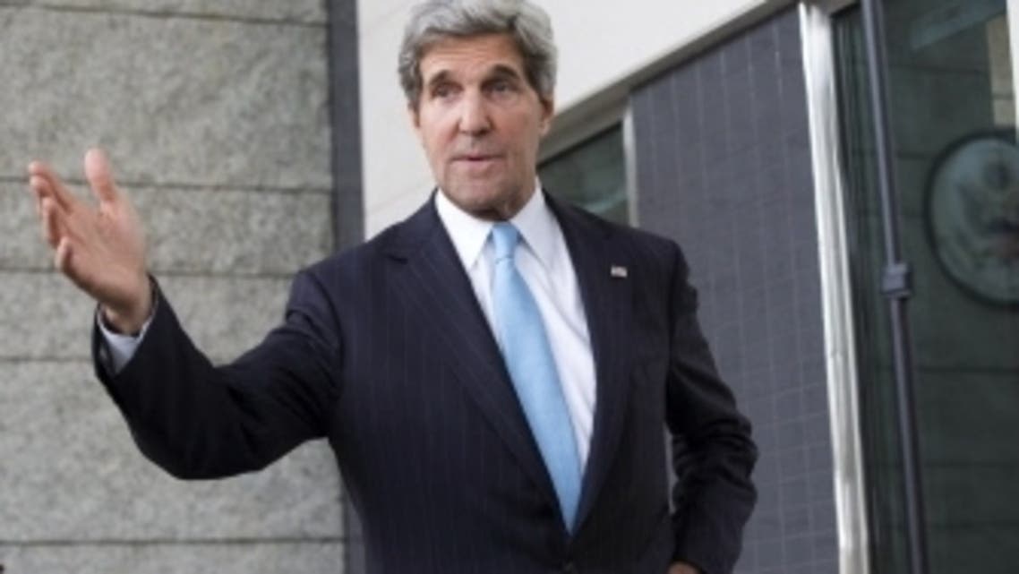 US Secretary of State John Kerry makes a statement to the press regarding his meeting with Russian Foreign Minister Sergey Lavrov at the US Embassy in Bandar Seri Begawan on July 2, 2013.