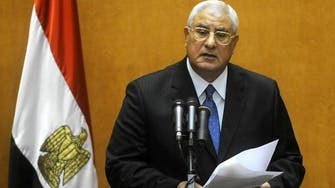 Egypt’s interim leader unveils election timetable