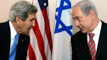 U.S. Secretary of State John Kerry (left) meets Israel's Prime Minister Benjamin Netanyahu in Jerusalem on April 9.