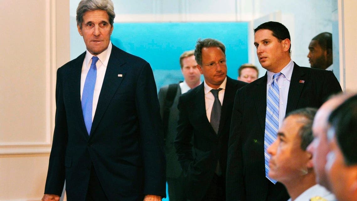 U.S. Secretary of State John Kerry arrives for a news conference at Queen Alia International Airport in the Jordanian capital of Amman July 19, 2013.