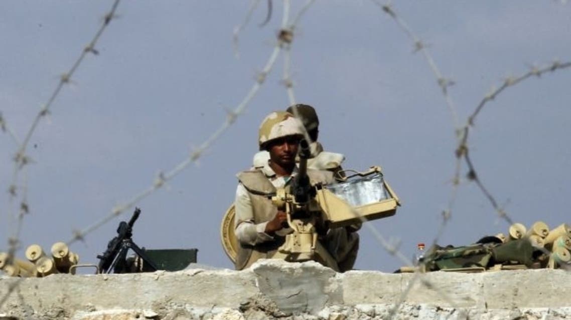 An Egyptian soldier near the Rafah border with Gaza, July 5, 2013. (File photo: AFP)