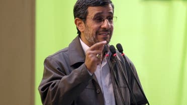 Iranian President Mahmoud Ahmadinejad adresses his weekly Friday prayer sermon at Tehran University on August 2, 2013 as Iran marks al-Quds (Jerusalem) International Day. (AFP)