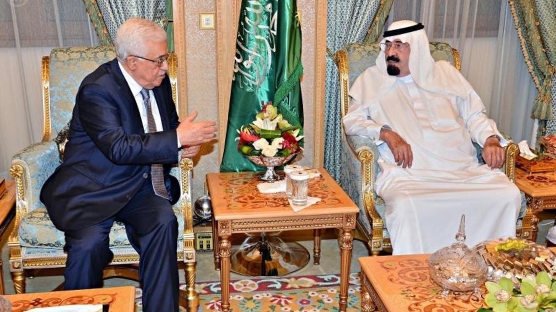 الملك عبدالله مجتمعاً مع الرئيس الفلسطيني محمود عباس