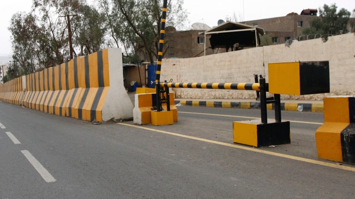 Concrete barriers are seen at the entrance to the Sheraton Hotel where U.S. diplomats and members of the embassy are residing in Sanaa August 7, 2013. (Reuters)