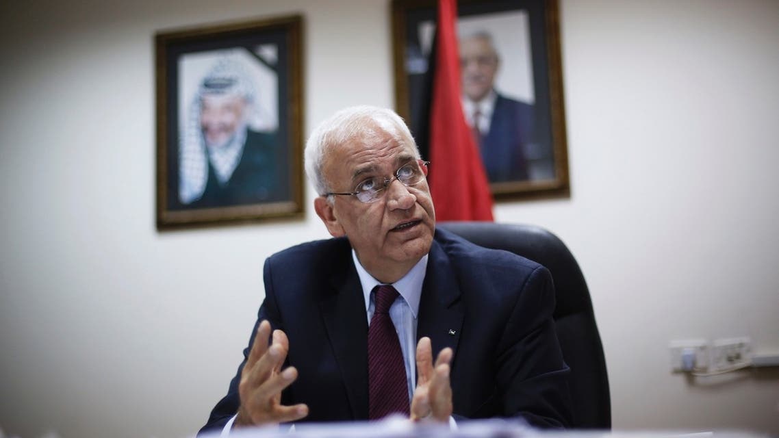 Palestinian chief negotiator Saeb Erekat Aug 11 Reuters