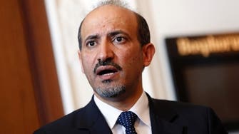 Syrian opposition chief urges anti-Assad strikes, trial 