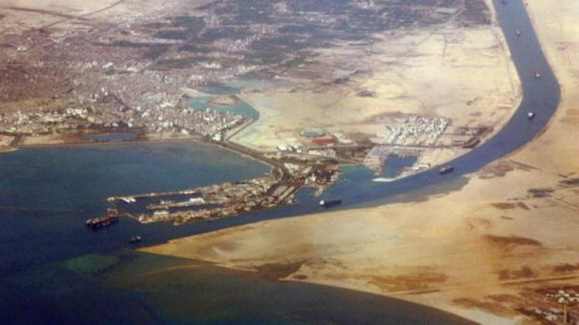 An aerial view taken in December 2007 shows the southern entrance of Egypt's Suez Canal. (Jack Guez/AFP/Getty Images)